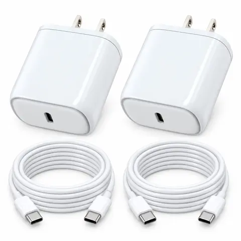 For iPhone 16Charger, 2 Pack 20W USB C Wall Charger with 10FT Long Type C Charger Fast Charging Cable for iPhone 16/15