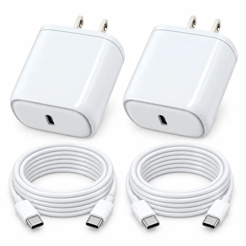 For iPhone 16Charger, 2 Pack 20W USB C Wall Charger with 10FT Long Type C Charger Fast Charging Cable for iPhone 16/15