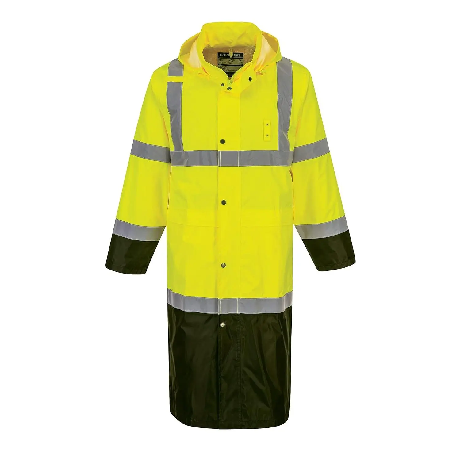 Hi-Vis Contrast Raincoat 48 - UH446, Yellow/Black, XXL