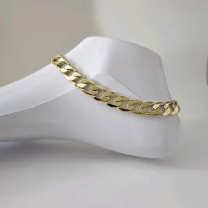 valdiviajewery #2176 Cuban anklet, 14k gold plated, high quality