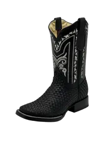 A&A MENS BOOTS, ESTILO 00-7 NEGRO, 100% PETATILLO ORIGINAL,BOTA PARA CABALLERO, SUELA DE CUERO CON PROTECCION, COLOR NEGRO.