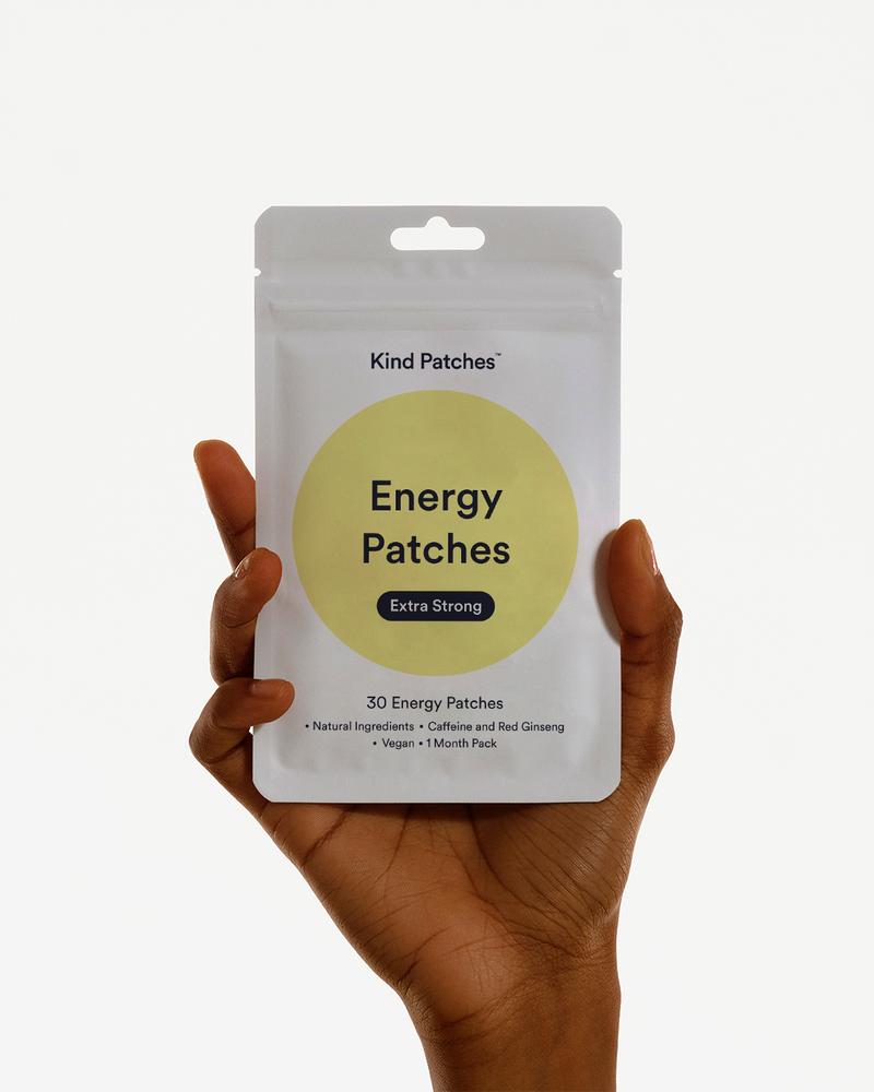 Kind Patches | Energy Patches Extra Strong｜30 Energy Patches: natural ingredient, caffeine and red ginseng, vegan, 1 month pack