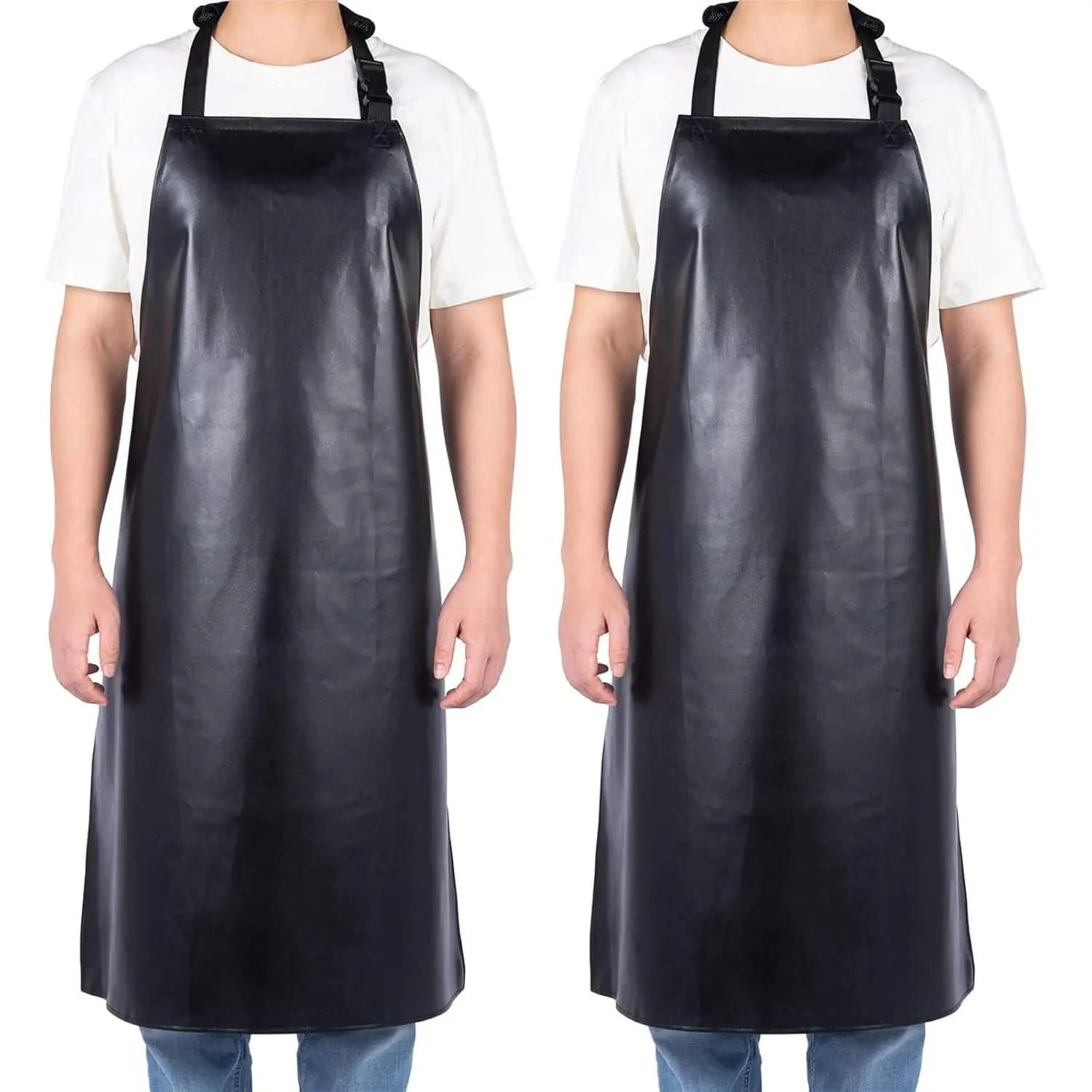Unisex Adult Industrial Rubber Vinyl Apron - 1-Size-Fits-Most, Adjustable, Lightweight, Chemical Resistant, Extra-Long Full-Length Waterproof Work Apron for Outdoor Recreation, One-Size-Fits-Most
