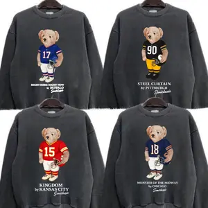Football All Team Graphic Gildan Dark heather Sweatshirt Pullover Vintage Sport Varsity Crewneck