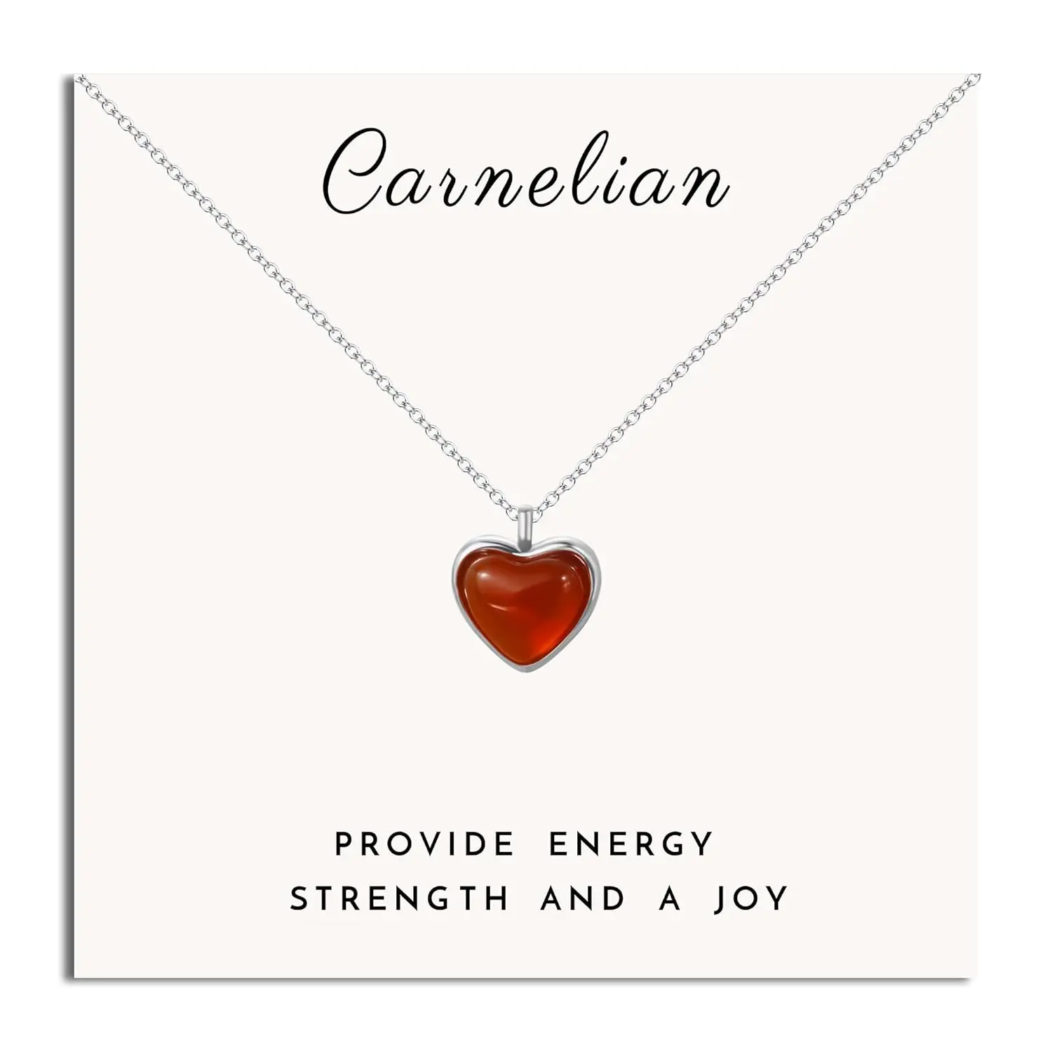 Smilebelle Red Heart Necklace Carnelian Necklace for Women, Red Heart Pendant Necklace Heart Jewellry as Anniversary Gifts for Her, Red Stone Pendant Necklaces as Christmas Gifts for Mom Gf Stainless Steel