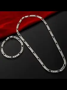 Elegant 925 Sterling Silver 4mm Triple Figaro Cuban Chain Necklace, Stackable Cuban Link, Hypoallergenic, Antioxidant, Perfect for Parties and Gifts, Cuban Link Chain