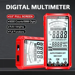 High Precision Digital Multimeter with Flashlight, Multi-Functional Electrical Repair Tool, Rubber Enclosure, Model Xinghao Fs999n