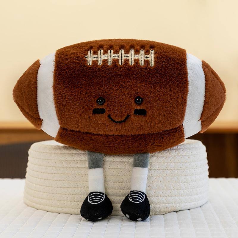 Creative plush toys with legs (11 inches), such as soccer balls and basketballs, are fun and make the perfect Christmas gift.