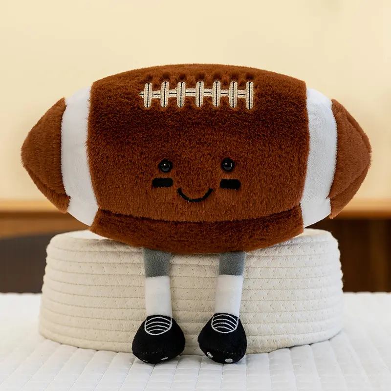 Creative plush toys with legs (11 inches), such as soccer balls and basketballs, are fun and make the perfect Christmas gift.