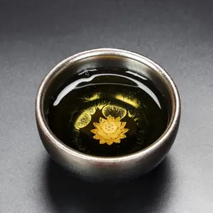 ST Jianzhan Gongfu Tea Cup Blue Lotus Pattern Master's Cup Single Cup Handcrafted Tea Bowl Silver Cup