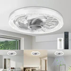Ceiling fan light 12inch socket fan light with remote control 3 colors 3000k6500k dimmable led light bulb screwin ceiling fan for bedroom kitchen storage room closet and rv
