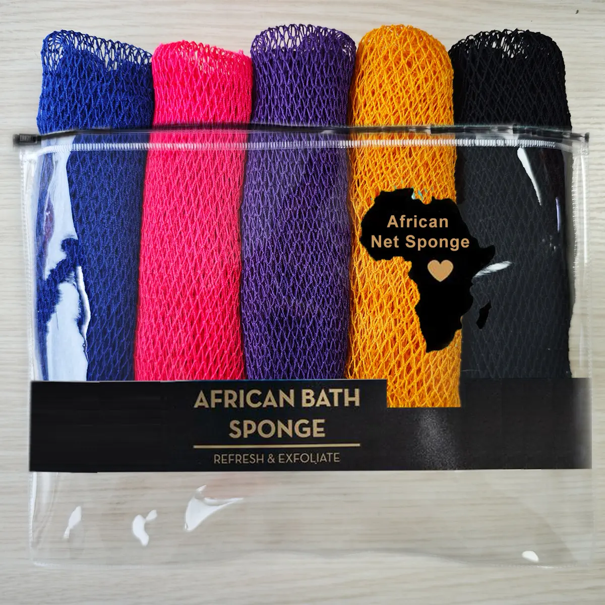 5 PCS Authentic African Exfoliating Net Bath Sponge, African Net Sponge, Net Sponge Body Scrubs
