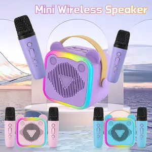 Cute Mini Karaoke Machine with 2 Wireless Microphones, TOP Kids Gifts for Girls Ages 3, 4, 5, 6, 7, 8, 9, 10, 11, 12 +Years Old, Christmas Birthday Toy Gift for Girls Boys