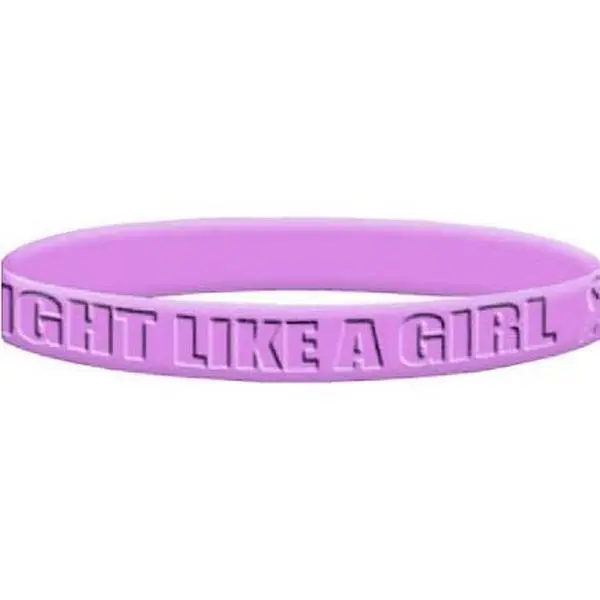 Fight Like a Girl Bold Silicone Wristband - Lavender