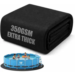 18ft Round Thicker Pool Liner Pad 350G/M² Double Density Puncture Resistant Pool Pads for Above Ground Pool Protect Pool Bottom Extend Liner Life