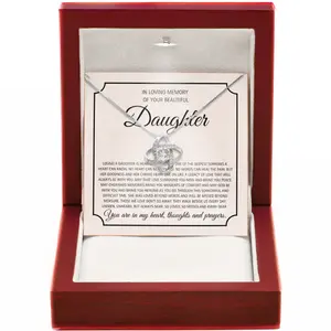 Forever Loved Sympathy Necklace Healing for Loss of Daughter Angel Wing Jewelry Memorial Keepsake for Parents