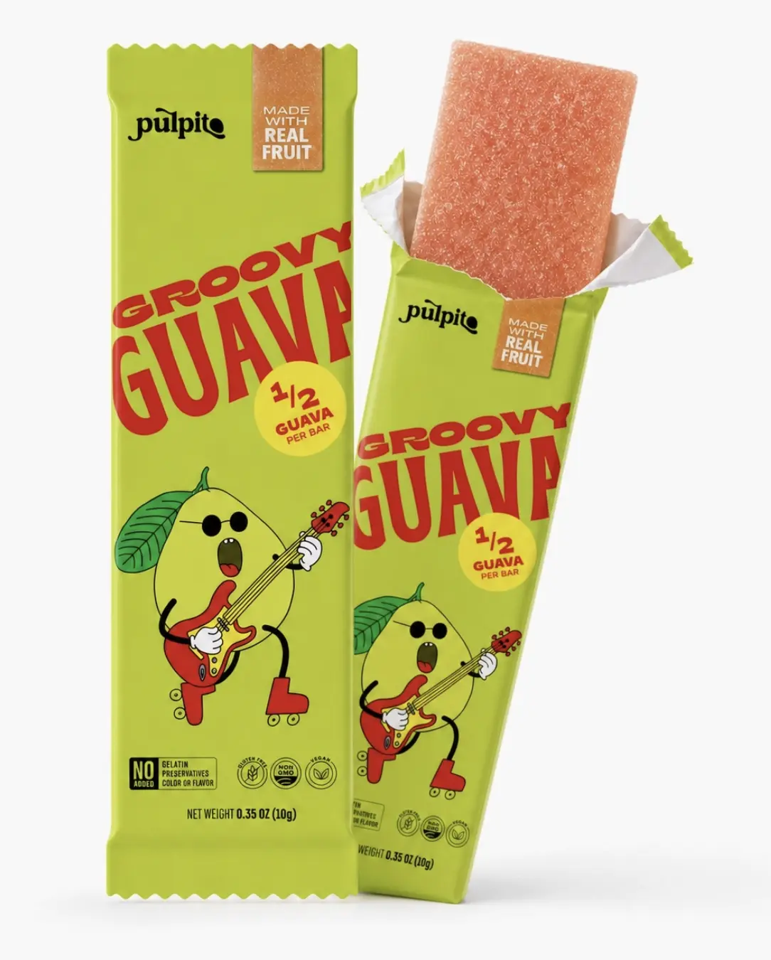 Pulpito Groovy Guava- Natural Fruit Snacks- Dried Fruit Bar 0.35 oz
