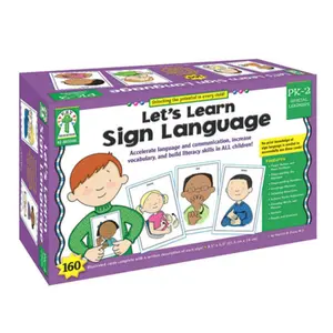 212 MAIN KE-845046 Sign Language Flashcards, Illustrated Visual Stimulation Cards, Vocabulary Learning Cards