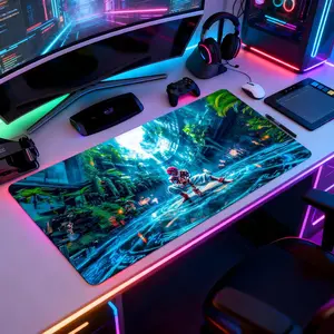 D-Demon Slayer: Kimetsu no Yaiba Mouse Pad Mousepad Large Gaming LockEdge Thickened Computer Keyboard Table Desk Mat Anime Mousepad