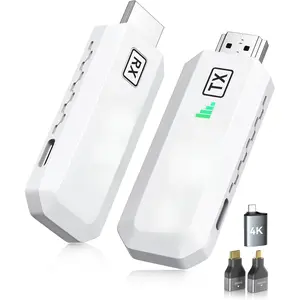 Wireless HDMI Transmitter and Receiver 4K Decode 1080P Output Ultra Low Latency,Plug&Play 2.4G/5G Portable Extender, 165FT HD Display Adapter for TV Box/PC/Laptop/Projector/DV/Camera White