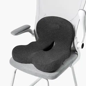 Memory Foam Seat Cushion for Truck Drivers, Office Chairs, Car Seats Ergonomic Chair Cushion, Sciatica & Tailbone Relief Ergonomic Pressure Relief Pad for Long Sitting (Black)