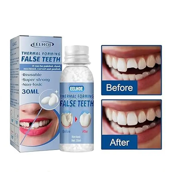 Tooth Repair Kit - Teeth Replacement Kit for Temporary Restoration of Missing & Broken Teeth Replacement Dentures, DIY Heat Fit Beads, Gift Ideas, Teeth Fixing