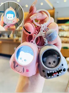 Cute Bear Glowing Backpack Car Keychain Charm, Cartoon Key Chain, Couple Bag Pendant, Small Gift, Creative and Adorable Accessory