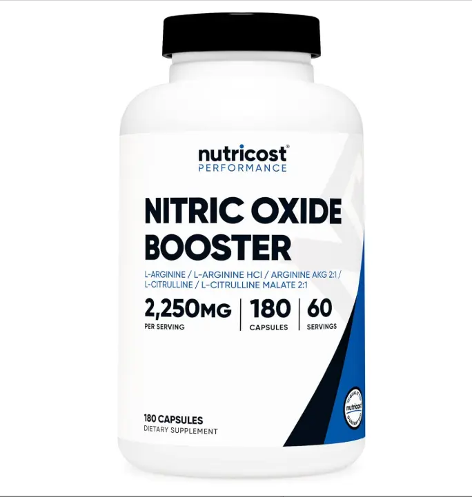 Nutricost Nitric Oxide Booster 2250mg, 180 Capsules - 750mg Per Casule, 60 Servings - Gluten Free and Non-GMO