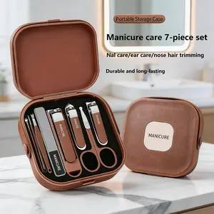 7-piece splash-proof nail clipper set, portable nail scissors and nail clippers, professional home personal care kit