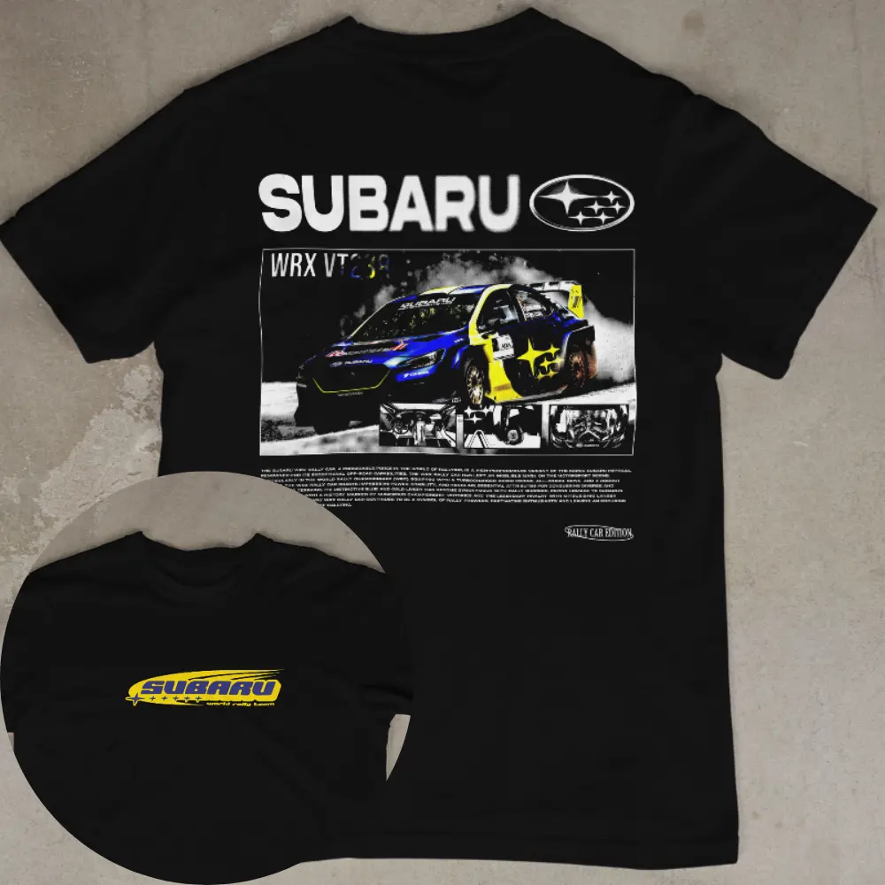 VT23r: Subaru WRX ARA24 Rally Car, Subaru WRX STI T-Shirt, JDM Racing Tee, Subaru Impreza WRX Shirt, World Rally Team Subaru Tee, Subaru Enthusiast Gift, Rally Racing Apparel, Front and Back Print Unisex T-Shirt