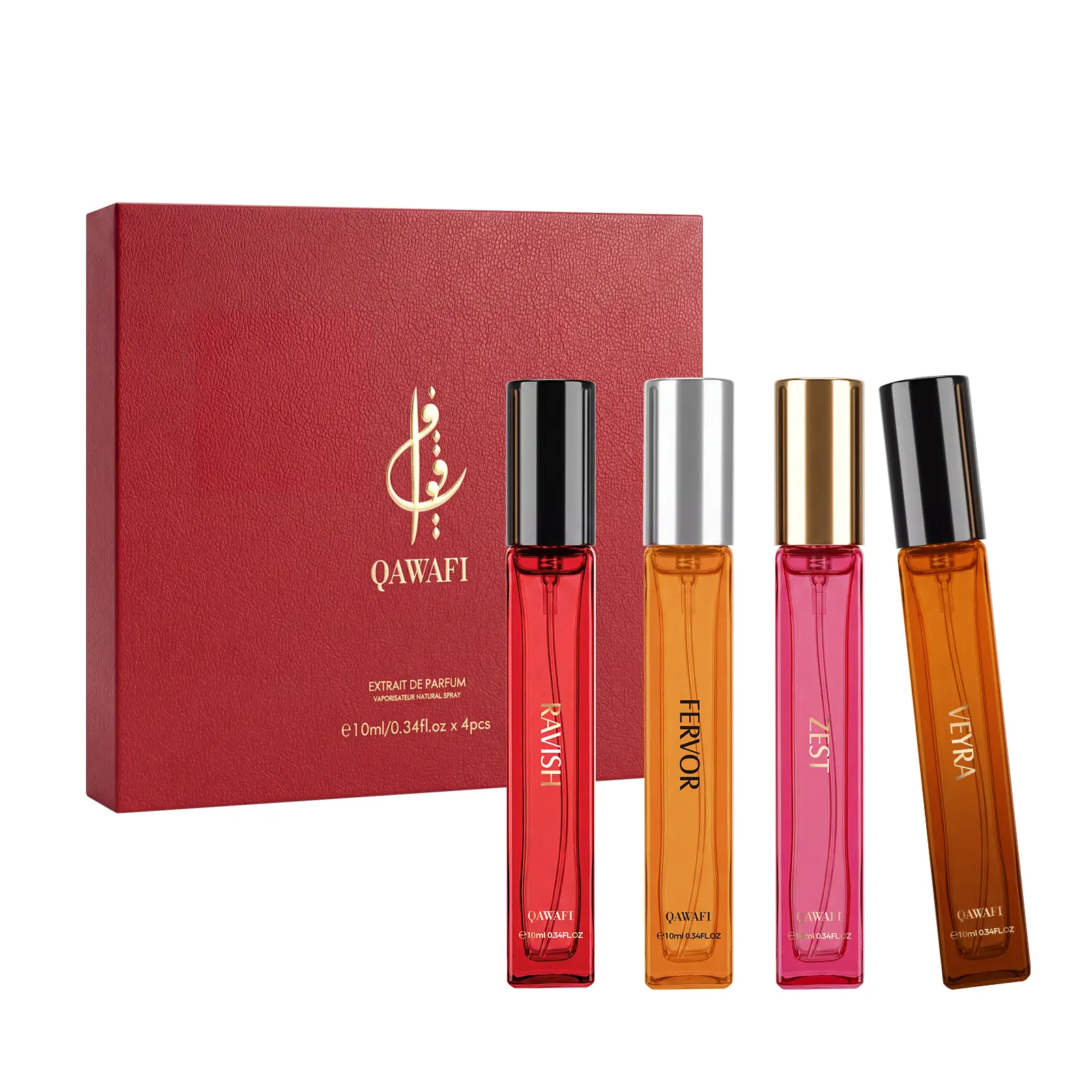 QAWAFI Perfume Signature Set | Amber,Passionfruit,Warm Spices & Raspberry | Extrait De Parfum 4x10ml | 8H+ Long Lasting | Date Night,Daily Wear & Party | Perfume for Women