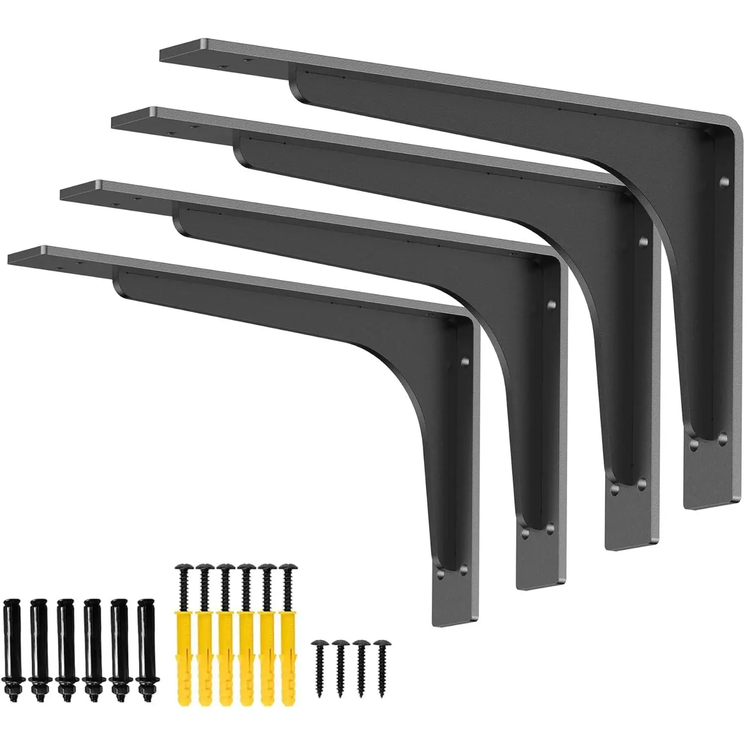 12 "x 7 " Shelf Support Bracket Heavy Duty, L Shelf Brackets ,max Load 300lbs, , Metal Brackets for Shelves, Counter Bracket ,Corner Brace,Pack of 4.