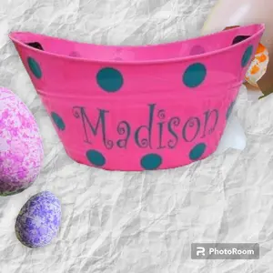 personalized unfilled easter baskets/buckets Easter bunny baskets gift adults children'