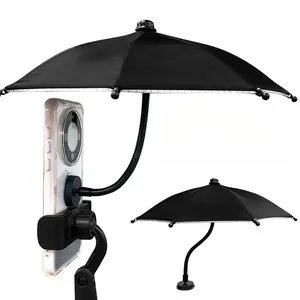 Magnetic Clip Phone Umbrella - Bendable Adjustable Sun Rain Shade, Compact Easy Install Outdoor Phone Canopy for Riding Camping Live