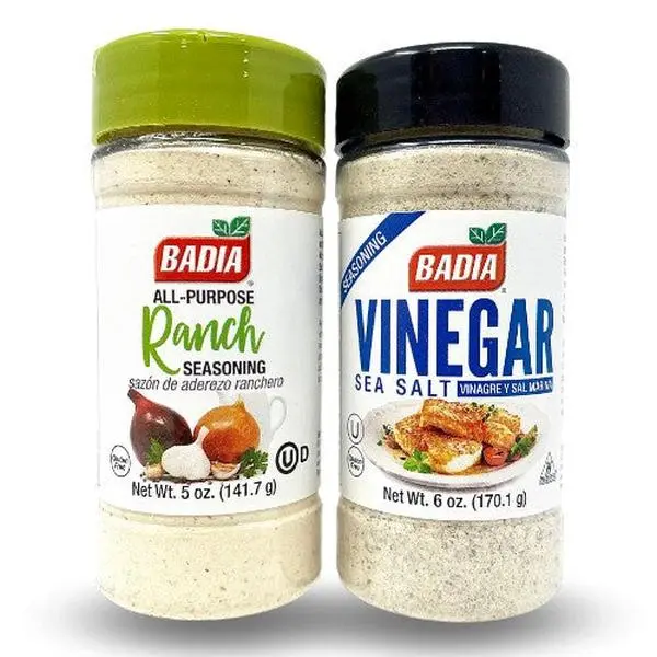 BADIA Chips Seasoning Bundle - Salt, Crunchy Ranch, Tangy Sea Salt & Vinegar Mix, Ambient Flavor Enhancer Spices & Herbs Combo for U.S. Chips