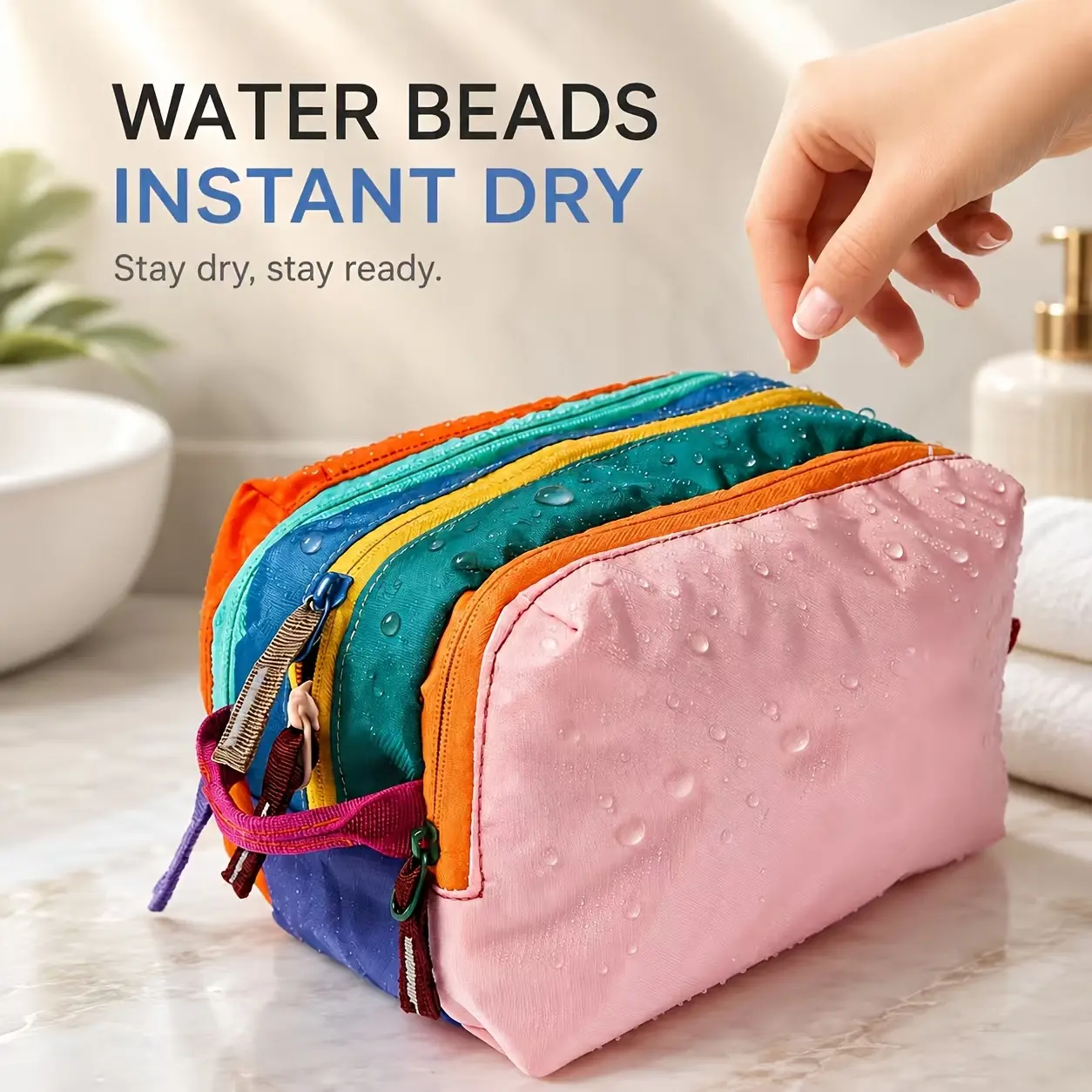 Large Capacity PVC Toiletry Bag for Travel Use, Portable Dopamine Color Makeup Organizer with Multi-Compartment Storage for Men & Women, Layered Storage