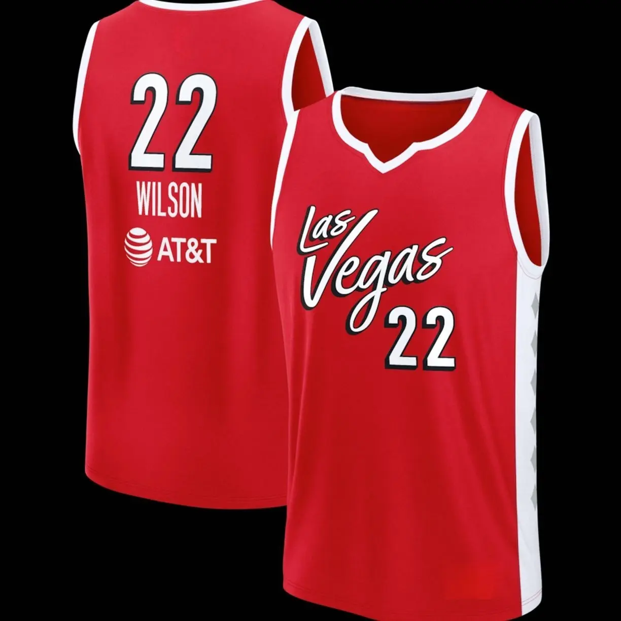 Unisex Football #22 Wilson Las Vegas Team Fast Break Replica Jersey - Rebel Edition - Red
