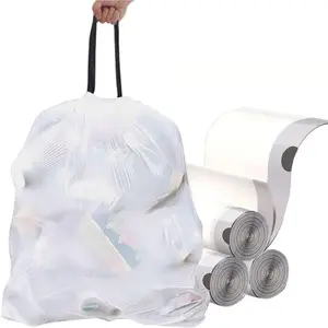 Ultra thick heavy duty Plastic 16 gallon no  open drawstring trash bags white ?lavender scent Plastic garbage bags for household kitchen bedroom bathroom living room office restaurant