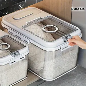 285 Gallon & 206 Gallon Sealed Airtight Food Storage Containers Set Sealable Container PET Square Flip Rice Canisters Snack Containers Reusable Moisture Proof Insect Proof Hand Wash Sealed Grain Dispenser Kitchen Pantry Organization Modern Durab