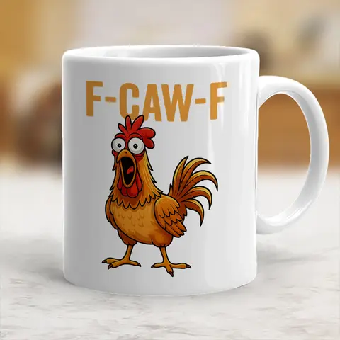 Printed Washable Ceramic Beverage Drink Mug, Classic Stylish Chicken Lover Cup with Inappropriate Rooster Quote - Gift for Boss - scs14781