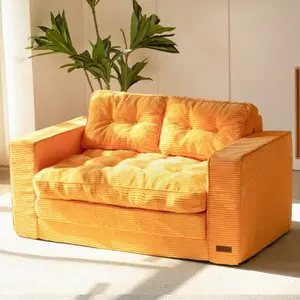 Convertible Sofa Bed,Pull-Out Double Sofa Bed,2-In-1 Folding Sofa Bed Filled With High-Density Sponge,Folding Floor Sofa With Pillows,Suitable For Living Room,Bedroom,Study