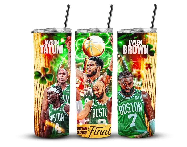 Jayson Tatum Team Football Tumbler 20oz skinny and tampered  Tumbler, full tumbler wrap