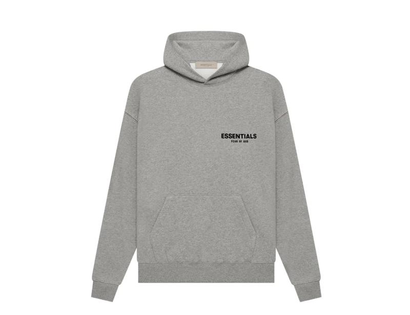 Fear of God Essentials Dark Oat Meal Hoodie - Fear of God Logo Pullover Sweatshirts for Casual Wear