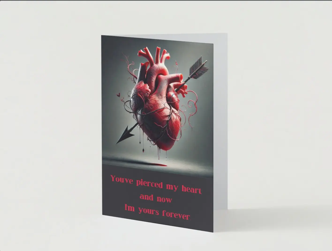 Pierced by Love: Horror Valentine’s Day Card Set of 5 - Unique Design for a Heartfelt Greeting valentines  day
