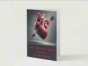 Pierced by Love: Horror Valentine’s Day Card Set of 5 - Unique Design for a Heartfelt Greeting valentines  day