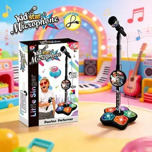 Kids Karaoke Microphone with Stand - Educational Singing Toy for Brain Development, Musical Birthday Gift for Boys & Girls, Bulk Party Favor Pack for Events