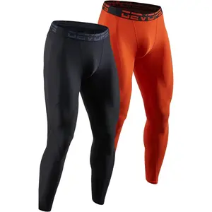 DEVOPS 2 or 3 Pack Men'S Compression Pants Athletic Leggings with Pocket/Non-Pocket