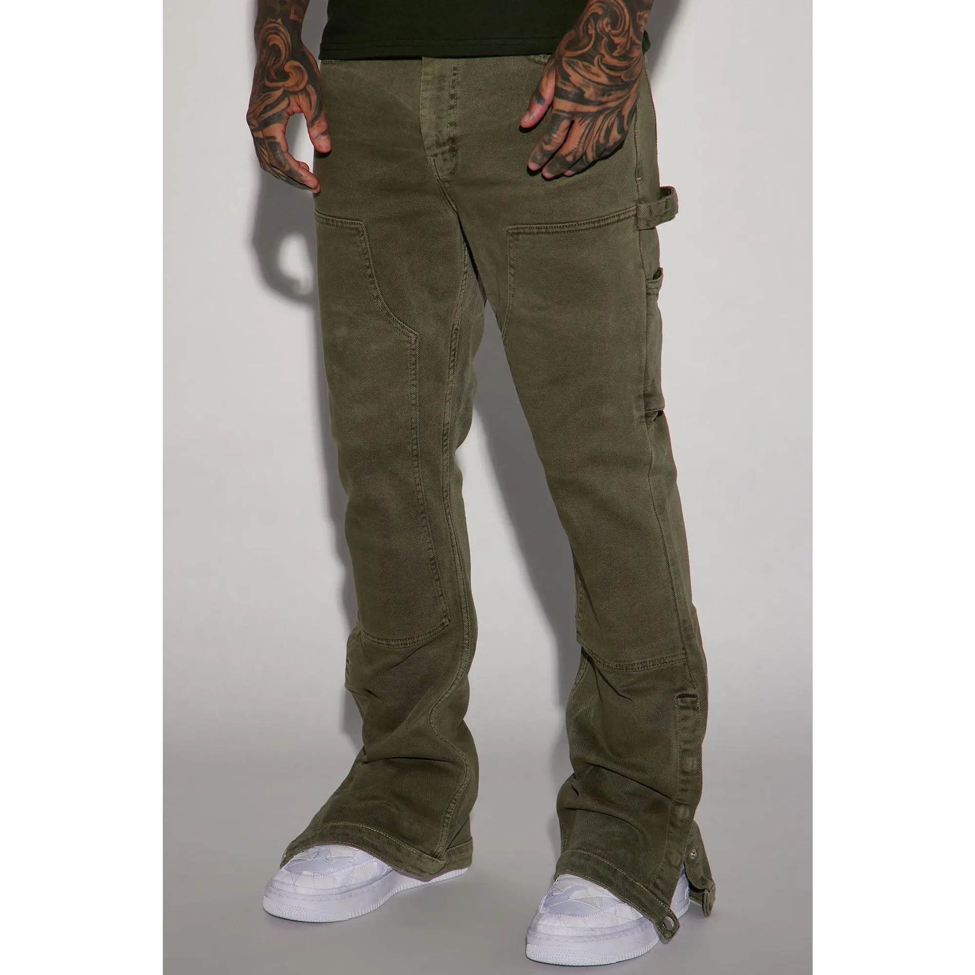 Indestructible Slim Flare Carpenter Pants - Olive