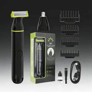 Two-In-One Body Trimmer & Nose Hair Remover, Simple Style, Ipx7 Waterproof, Men's Grooming Tool for Daily Use, USB Rechargeable Trimmer