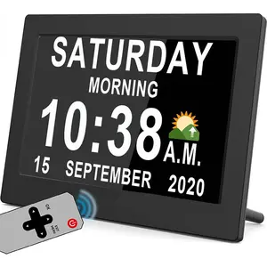 Digital Calendar Day Date Clock, 7 Inch Digital Calendar Clock, Extra Large Month Clock for Seniors, Digital Clock Decor